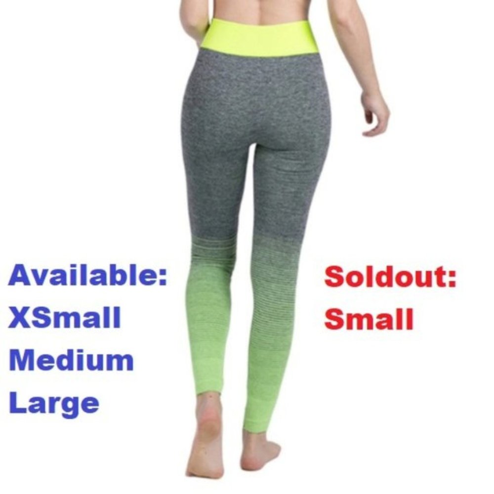 Gray with Lime Green Fade Yoga Pants